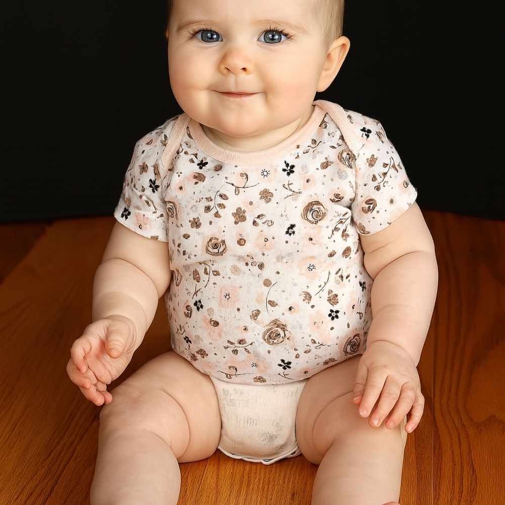 M8 Gerber Baby Girl Organic Floral Bodysuit 3-6 Months Floral